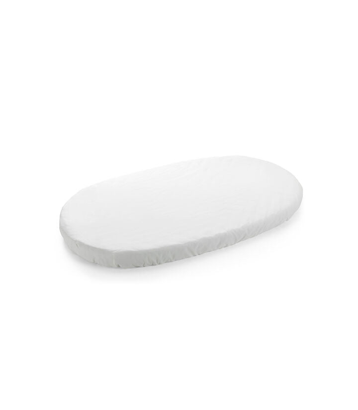 SABANA AJUSTABLE PARA COLCHON OVALADO DE BEBÉ BLANCO SABANA BAJERA AJUSTABLE PARA COLCHON DE BEBE-BLANCO