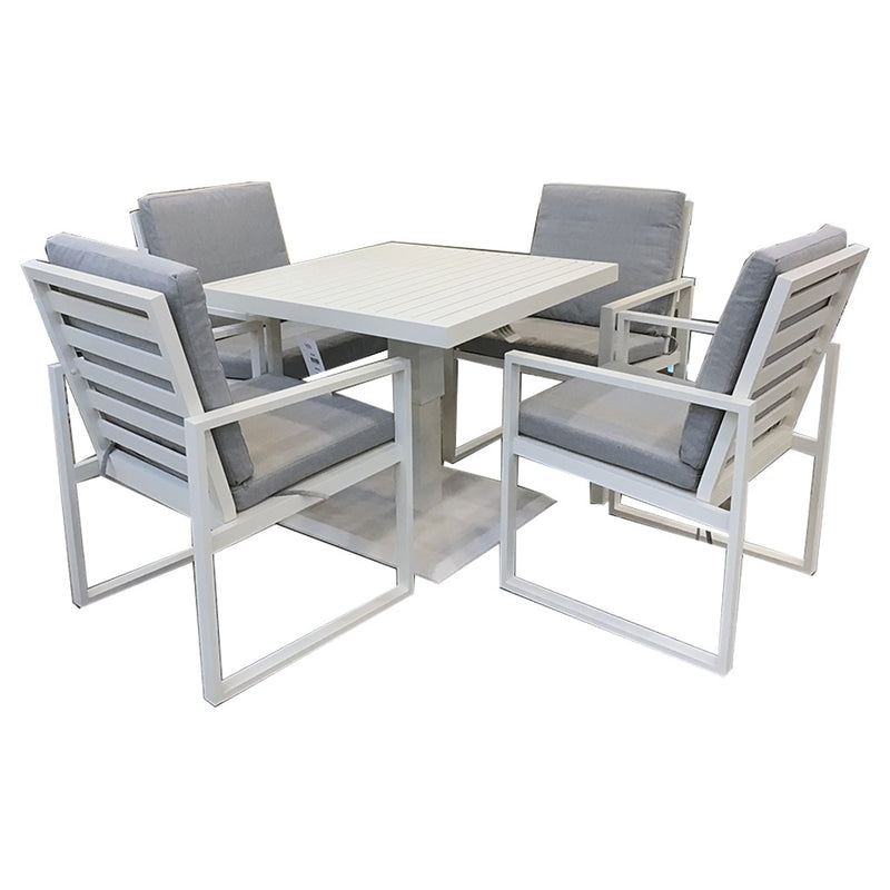 SET SILLA 4 + MESA DE CENTRO COLOR GRIS