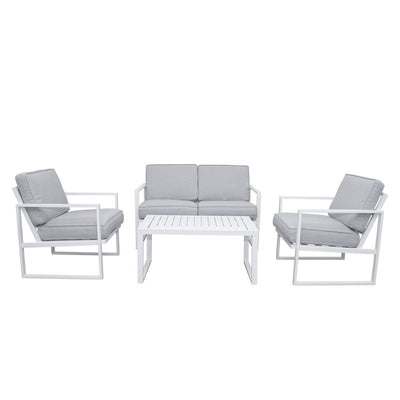 SET DE SOFA 2+1+1+ MESA DE CENTRO/BLANCO+GRIS CLARO