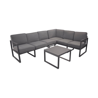 set de sofa + mesita de centro color gris oscuro 168.8*67*70  180.8*67*70 50*50*42
