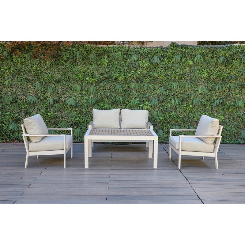 set de sofa (3) + mesita de centro color blanco 75*72*72 130*72*72  121.5*75*45