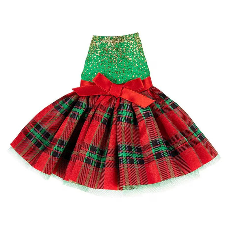 VESTIDO CON FALDA DE CUADROS PARA MUÑECA DE ELF ON THE SHELF