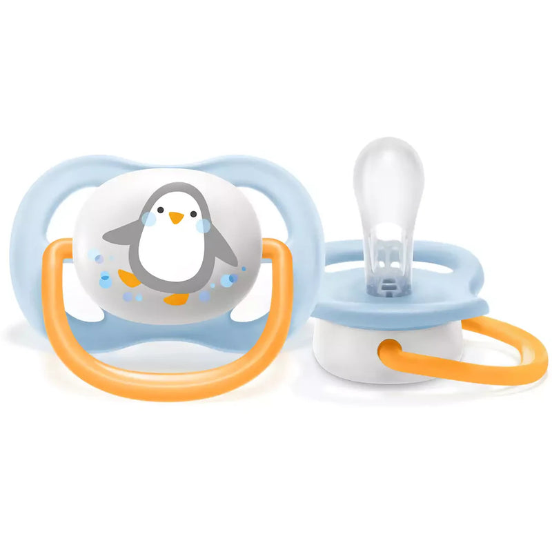 1 CHUPETE ULTRA AIR 0-6M BOY PENGUIN - INCLUYE CAJA ESTERILIADORA