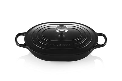 CASEROLA OVALADA CON TAPA 31CM- NEGRO