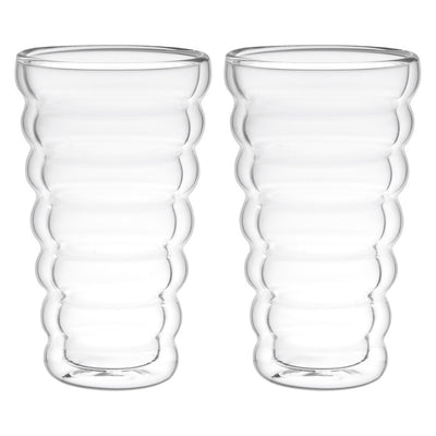 VASOS DE VIDRIO DE 380ML / SET DE 2 PZAS VASOS DE VIDRIO DE 380ML / SET DE 2 PZAS