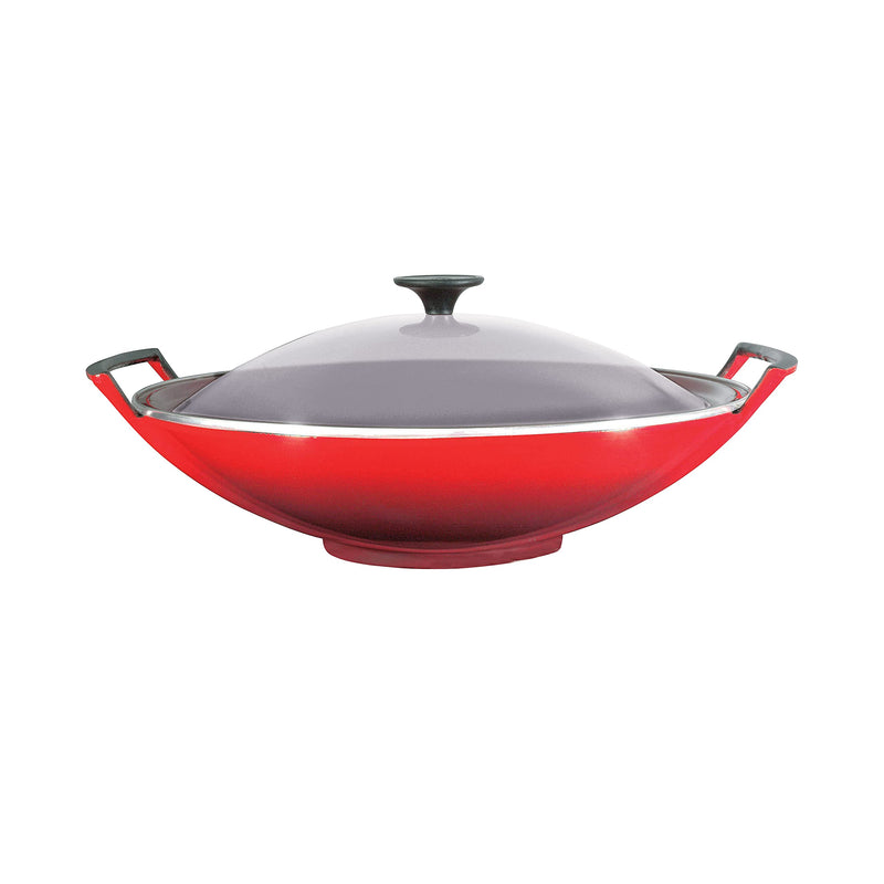 TAPA DE CRISTAL PARA WOK 36CM ROJO