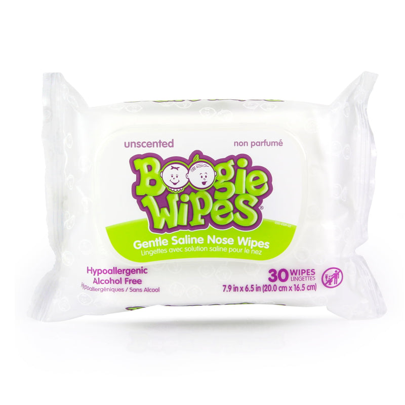 BOOGIE WIPES TOALLITAS SALINAS SUAVES, SIN PERFUME, 30 UNIDADES, COLOR BLANCO