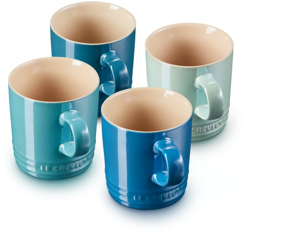 SET DE 4 TAZAS 12 OZ- METALICOS AZUL