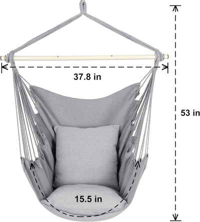 HAMACA - SILLA COLGANTE DE CUERDA C/COJINES