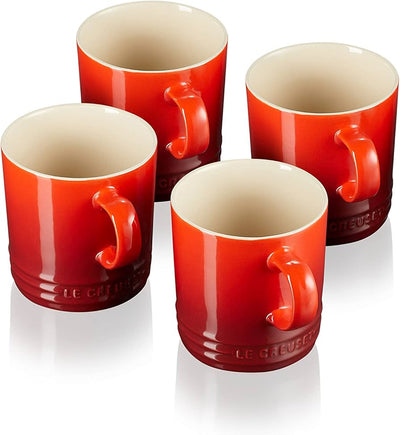 SET TAZAS DE CAFE 350ML-ROJO