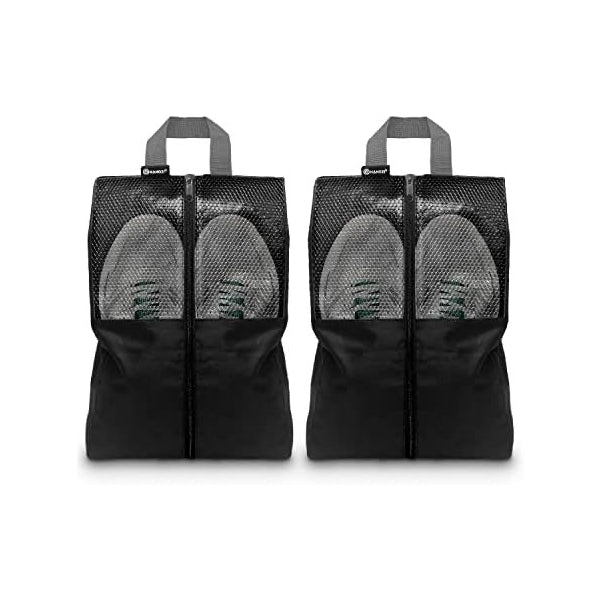 PAQUETE DE 2 BOLSAS PARA ZAPATOS DE VIAJE RIPSTOP COLORES ASST