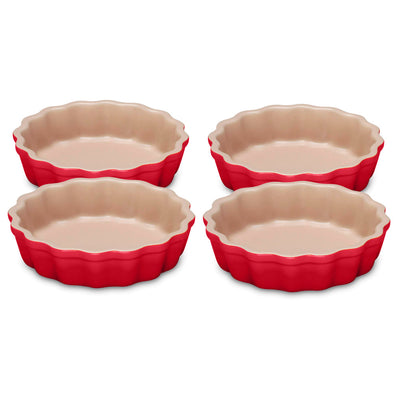 SET 4 MOLDES FLAN 11CM-ROJO