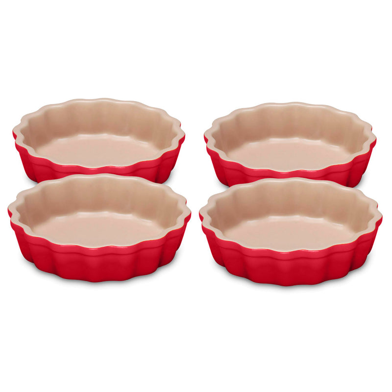 SET 4 MOLDES FLAN 11CM-ROJO
