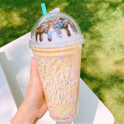 VASO CON PAJILLA-ICE CREAM SUNDAE CLASSIC FUDGE BEWALTZ