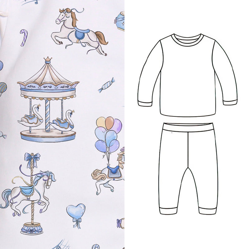 SET DE PIJAMA MANGA LARGA - BONBON BLUE