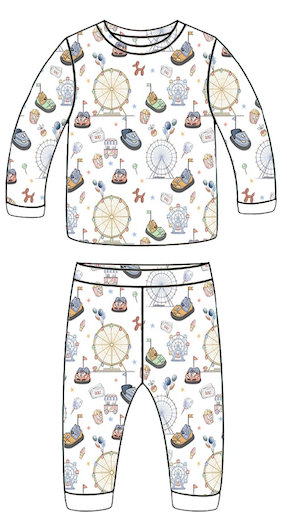 PIJAMA PARA BEBE MANGA LARGA BUMPERCARS 9-12