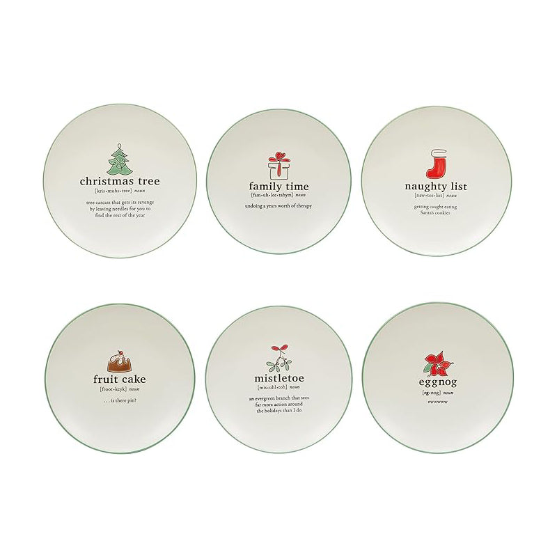 PLATOS PARA POSTRES NAVIDEÑO FUN GREEN 8.5"