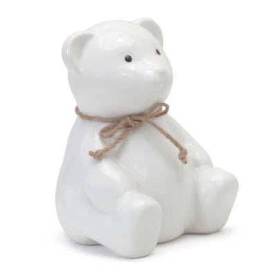CHILD TO CHERISH ALCANCIA DE CERAMICA-WHITE TEDDY BEAR