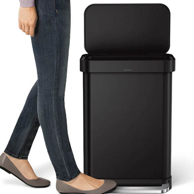 BASURERO RECTANGULAR 55L -NEGRO MATTE