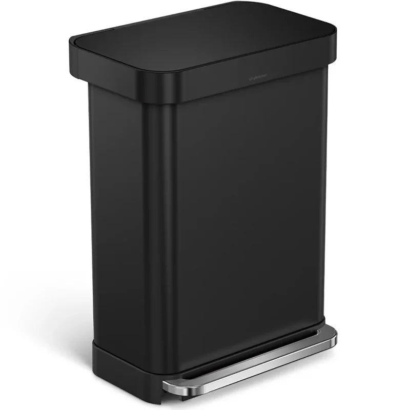 BASURERO RECTANGULAR 55L -NEGRO MATTE