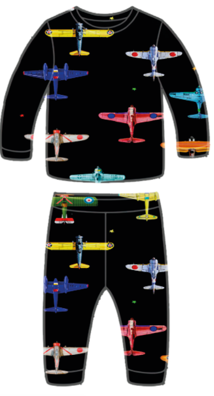 SET DE PIYAMA MANGA LARGA- AVIATOR TALLA 18/24