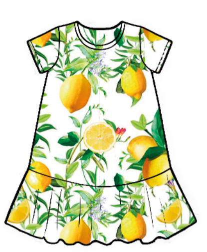 PIYAMA DE VESTIDO CORTO-LEMON TALLA 4/5