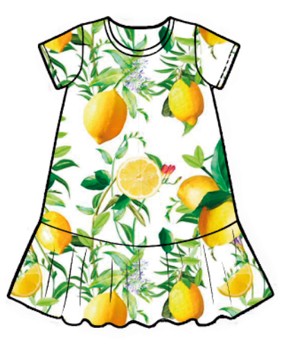 PIYAMA DE VESTIDO CORTO-LEMON TALLA 3/4