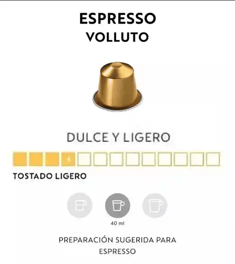 Café Espresso Volluto x 10 Cápsulas Original Nespresso
