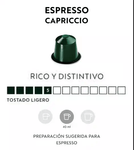 Café Espresso Capriccio x 10 Cápsulas Original Nespresso