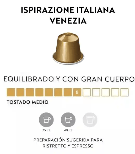 Café Ispirazione Italiana Ispirazione Venezia x 10 Cápsulas Original Nespresso