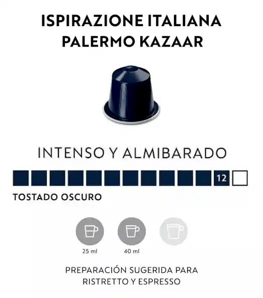 Café Ispirazione Italiana Ispirazione Palermo Kazaar x 10 Cápsulas Original Nespresso