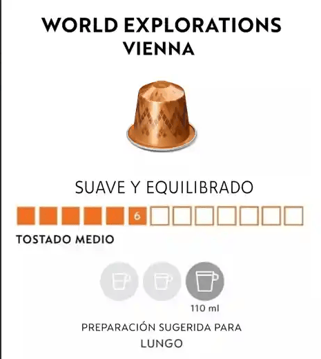 Café World Explorations Vienna Linizio Lungo x 10 Cápsulas Original Nespresso