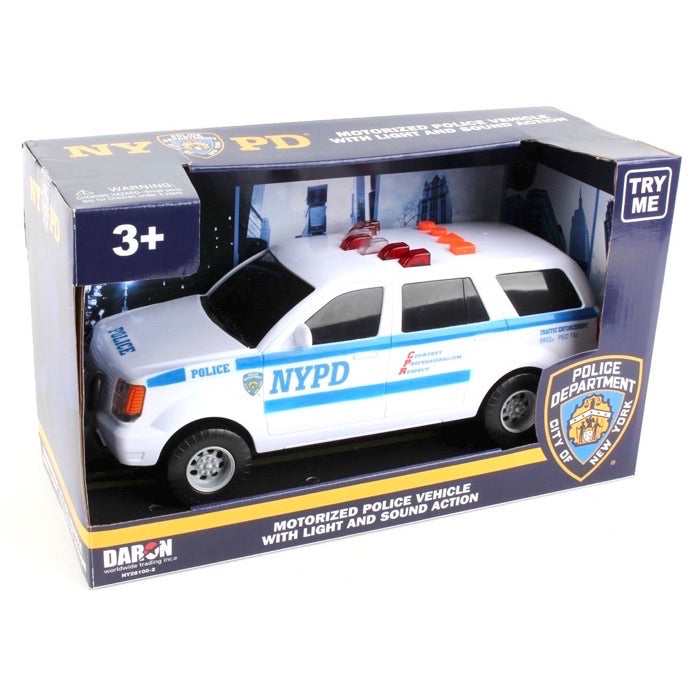 JUGUETE SUV MOTORIZADO DEL NYPD CON LUCES Y SONIDOS JUGUETE SUV MOTORIZADO DEL NYPD CON LUCES Y SONIDOS