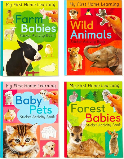 LIBRO DE ANIMALES BEBES: SET DE 4 LIBROS CON ACTIVIDADES Y PEGATINAS LIBRO DE ANIMALES BEBES: SET DE 4 LIBROS CON ACTIVIDADES Y PEGATINAS