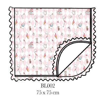 FRAZADA BORDADA DAIMONDPINK 75X75CM