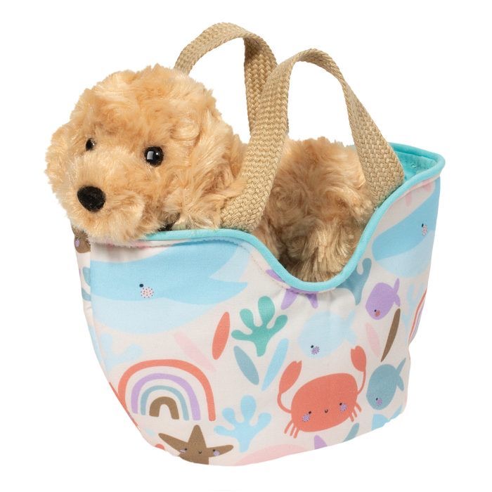 BOLSO SASY SAK  CON CACHORRO GOLD RETRIEVER DE PELUCHE 7" BOLSO SASY SAK  CON CACHORRO GOLD RETRIEVER DE PELUCHE 7"