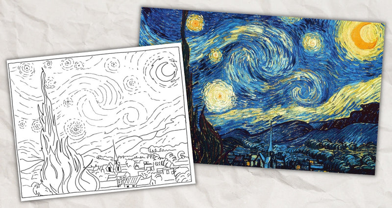 FABER CASTEL SET DE AQUARELA Y PLANTILLA-THE STARRY NIGHT