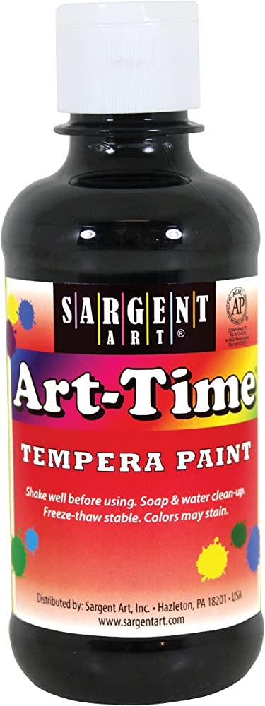 BOTELLA DE 8OZ DE TEMPERA NEGRA BOTELLA DE 8OZ DE TEMPERA NEGRA