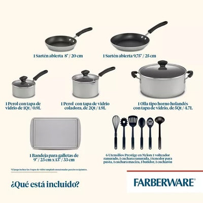 FBW COOKSTAR SET DE OLLAS Y SARTENES  GRIS 15 PC FBW COOKSTAR SET DE OLLAS Y SARTENES  GRIS 15 PC