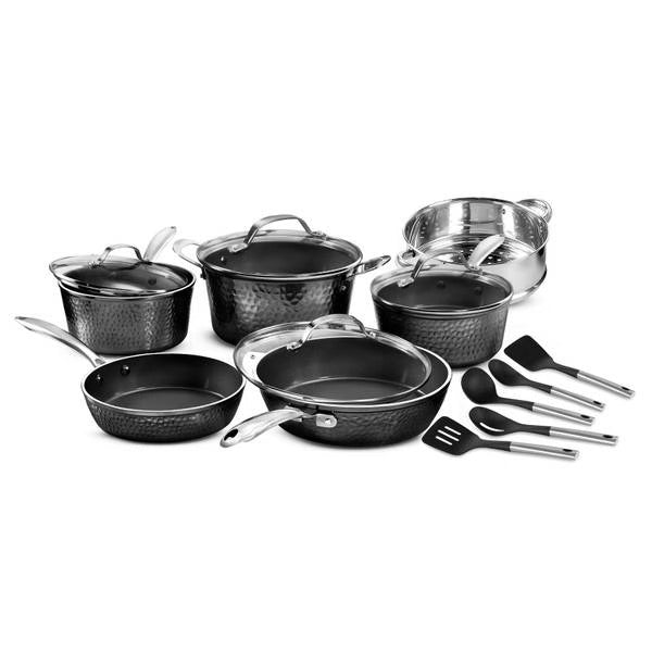 GOTHAM HAMMERED SET DE BATERIA DE COCINA 15 PC NEGRO GOTHAM HAMMERED SET DE BATERIA DE COCINA 15 PC NEGRO