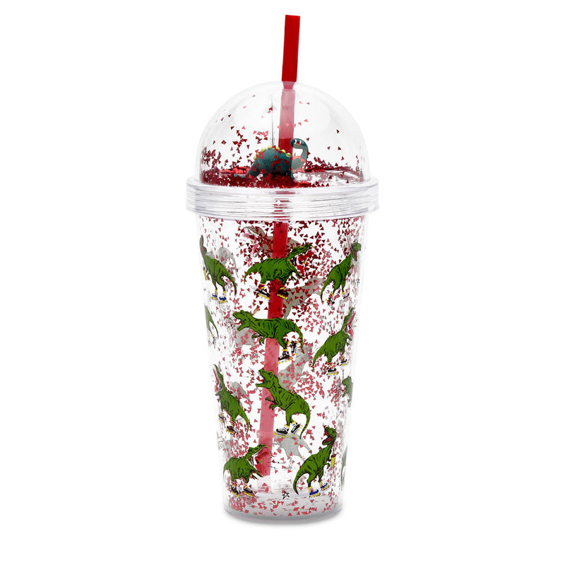 VASO CON PAJILLA-DINOSAURIO
