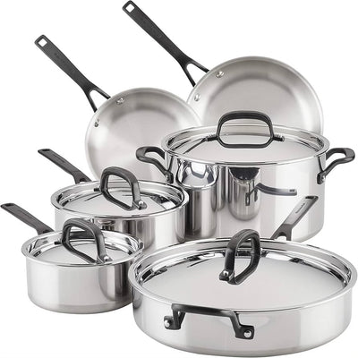 KITCHENAID STAINLESS STEEL 5-PLY CLAD 10 PIECE SET KITCHENAID STAINLESS STEEL 5-PLY CLAD 10 PIECE SET