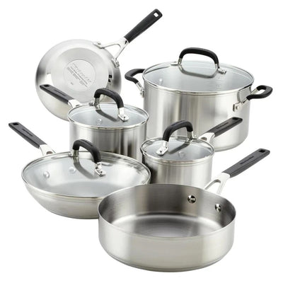 SET DE OLLAS DE COCINA DE ACERO INOXIDABLE, 10 PIEZAS-ACERO INOXIDABLE SET DE OLLAS DE COCINA DE ACERO INOXIDABLE, 10 PIEZAS-ACERO INOXIDABLE