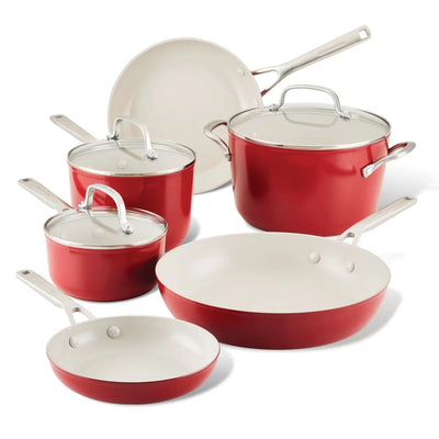 KITCHENAID SET DE OLLAS Y SARTENES ANTIADHERENTE ROJO 9 PC KITCHENAID SET DE OLLAS Y SARTENES ANTIADHERENTE ROJO 9 PC