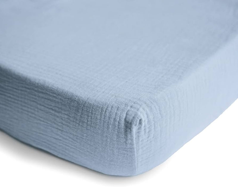 SABANA PARA CUNA MINI MUSELINA AZUL