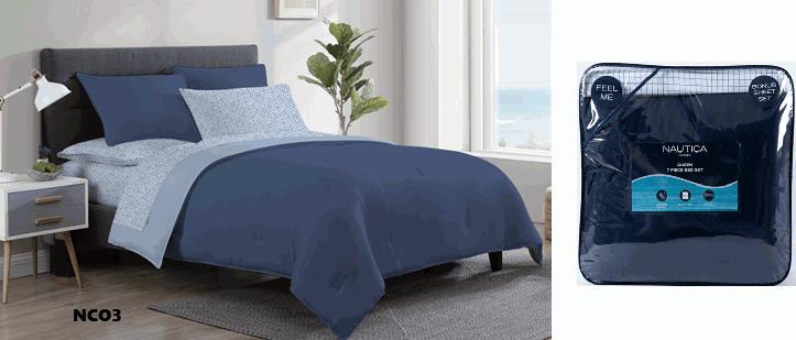 COMFORTER FULLÂ LISO + DISENO SET 7PCS