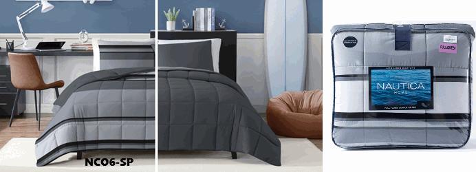 COMFORTER FULL/QUEENÂ LISO + DISENO SET 3PCS (REVERSIBLE)