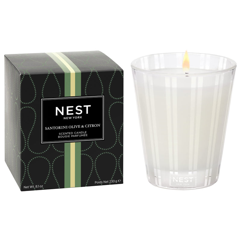 VELA NEST CLASICA 8.1oz SANTORINI OLIVA Y VELA NEST CLASICA 8.1oz SANTORINI OLIVA Y