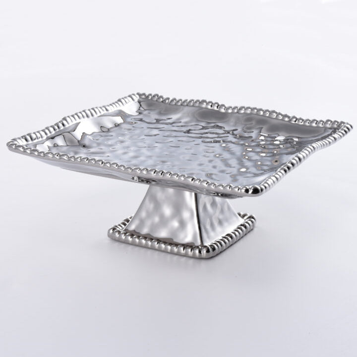 SOPORTE CUADRADO PARA DULCES 11 × 11 × 5 - PLATA