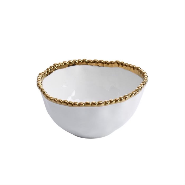 BOWL PEQUENO 5 × 5.5 × 2.75-BLANCO/DORADO BOWL PEQUENO 5 × 5.5 × 2.75 - BLANCO/DORADO